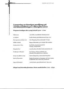 Program 14 Maj, 2009 Program 14 Maj, 2009