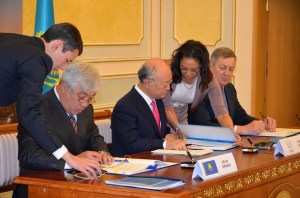 Yukiya Amano, Erlan Idrissov ,Vladimir Shkolnik