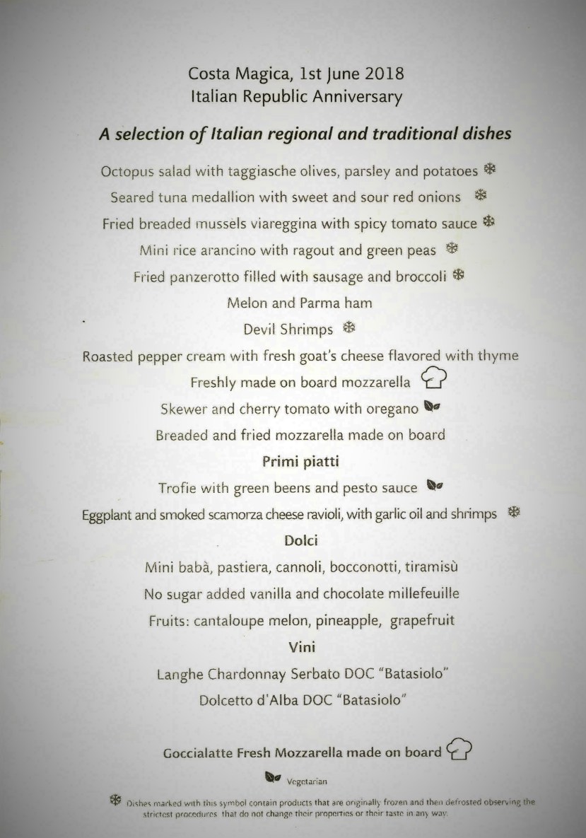 Menu National day 2018