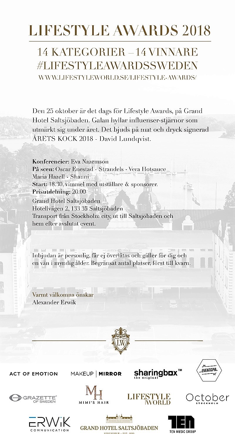 inbjudanlifestyleaward